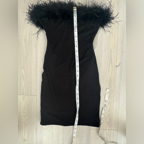 Naked Wardrobe Fine Feather Trim Strapless Minidress XS - Picture 7 of 13